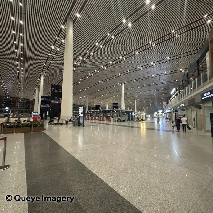 Departures hall at night, Terminal 3, Beijing Capital International Airport, China